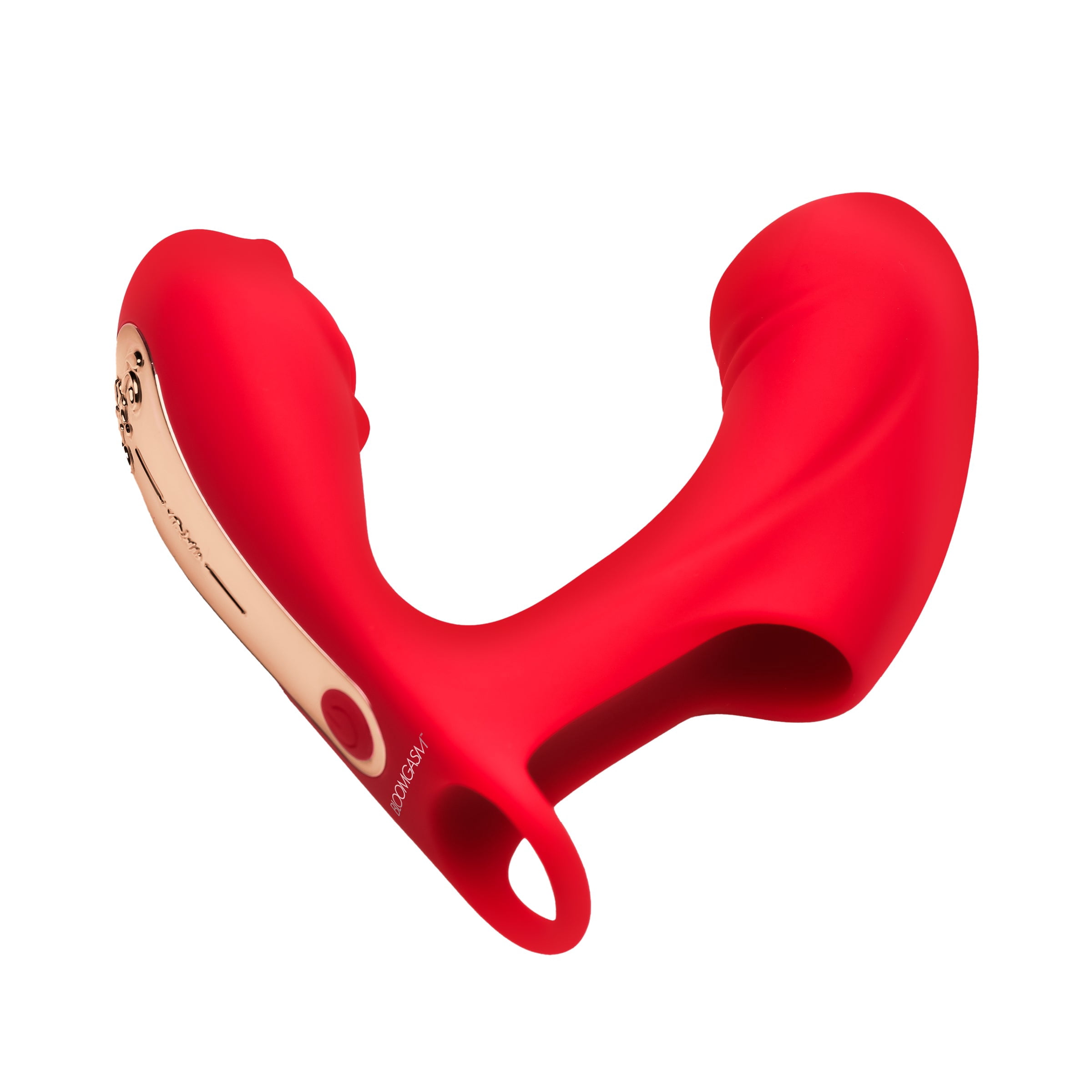 Bloomgasm Rose Touch Pulsing Rechargeable Silicone Finger Vibrator, Red