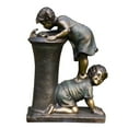 thumbnail image 3 of Alpine Corporation Indoor/Outdoor Girl and Boy Drinking Water Fountain, Stone, 3 of 8