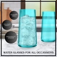 thumbnail image 4 of Artland Soho Optic 14.5 oz Double Old Fashion & 17.5oz Highball Glasses (8-Piece Set) - Modern Design Barware Glasses - Elegant Durable & Stylish Bar Glassware Essential, Dishwasher Safe (Turquoise), 4 of 7