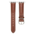 thumbnail image 3 of Fashion Band for Apple Watch 42mm 41mm 40mm 38mm with Adjustable Stainless Steel Buckle, Elegant Lychee Texture PU Leather Strap Slim Wristband for iWatch Series 10 9 8 7 6 5 4 SE 3 2 1, Brown, 3 of 7