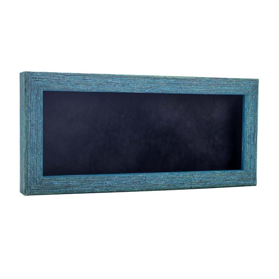 10x20 Shadow Box Frame Blue Wood | With a 1" Usable Display Depth | Includes a Black Real Suede