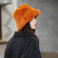 thumbnail image 3 of SikaFu Fashion Women Hat Ladies Thick Warm Autumn Winter Hat Female Flat Top Elegant Bucket Cap Packable Soft Fleece Bucket Hat, 3 of 6