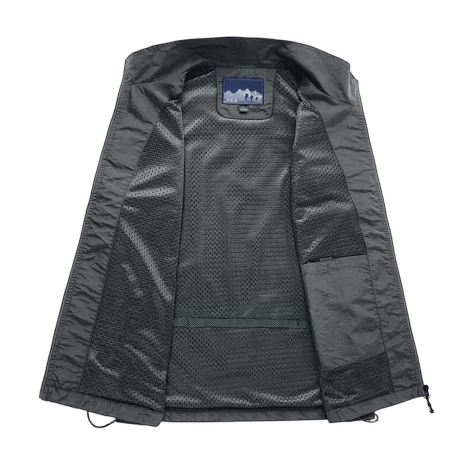 Men's Lightweight Windproof Golf Vest - Softshell Sleeveless Sports Jacket with Zipper Pockets, Breathable Outdoor Utility Vest for Running, Hiking, Fishing & Traveling (Gray, L)