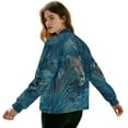 thumbnail image 3 of Xixirimido Women's Bomber Jackets Lightweight Zip Up Jacket Casual Vasity Jacket Coat Outerwear Windbreaker with Pockets, Leopard Forest Leaf, Medium, 3 of 7