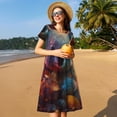 thumbnail image 4 of Easygdp Forest Koala para Vestido Transpirable de Mujer, Vestido Suelto de Manga Corta con Pliegues y Bolsillos para el Verano, 4 of 6