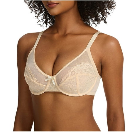 FAHXNVB Women s Push Up Lace Bra Underwire Comfortable Wireless Bras Support Padded Plunge Full Coverage Wireless Bras