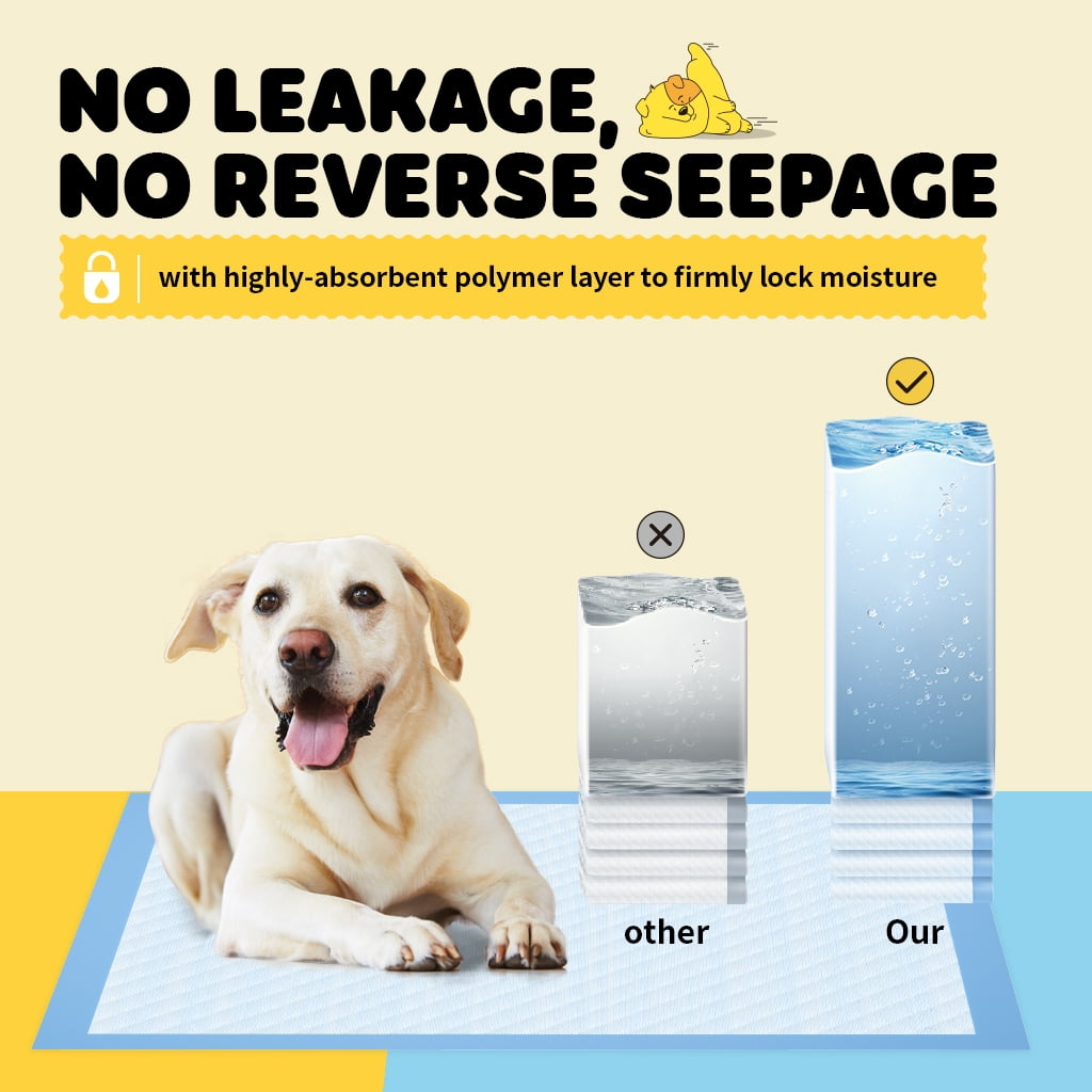 Powools Puppy Pads, 33.5" x 27.5" X-Large 6-Layer, 100 Count Dog Wee Wee Pads with Powerful Absorbency Powools Puppy Pads, 33.5" x 27.5" X-Large 6-Layer, 100 Count Dog Wee Wee Pads with Powerful Absorbency - Image 3