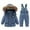 Blue, variant on lnmuld Two Piece Girls Snow Suit Insulated Snowsuit Warm Thermal Winter Outfit with Overalls for Cold Weather Size:3-4 Years