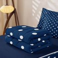 thumbnail image 5 of Erosebridal Classic Polka Dot Zipper Twin Comforter Sets with Fitted Sheet and 2 Pillowcases for Girls, Navy White Abstract Zipper Bedding Set, Navy Reversible, 4-Piece, 5 of 7