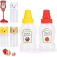 thumbnail image 1 of 10 mini botellas de condimento, mini botellas de condimento exprimibles, botella de salsa de tomate, mini botella de salsa de tomate, contenedor de aderezo portátil, 1 of 5