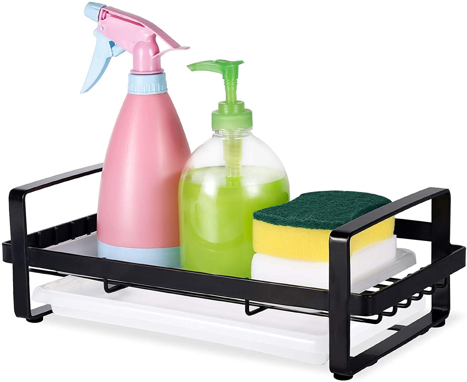 Fabulas Sponge Holder Kitchen Sink Caddy Countertop Organizer Stainless