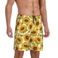 thumbnail image 2 of Balery Sunflowers Pantalones cortos de pijama de punto de algodón para hombre con cinturilla y bolsillos-X-Large, 2 of 6