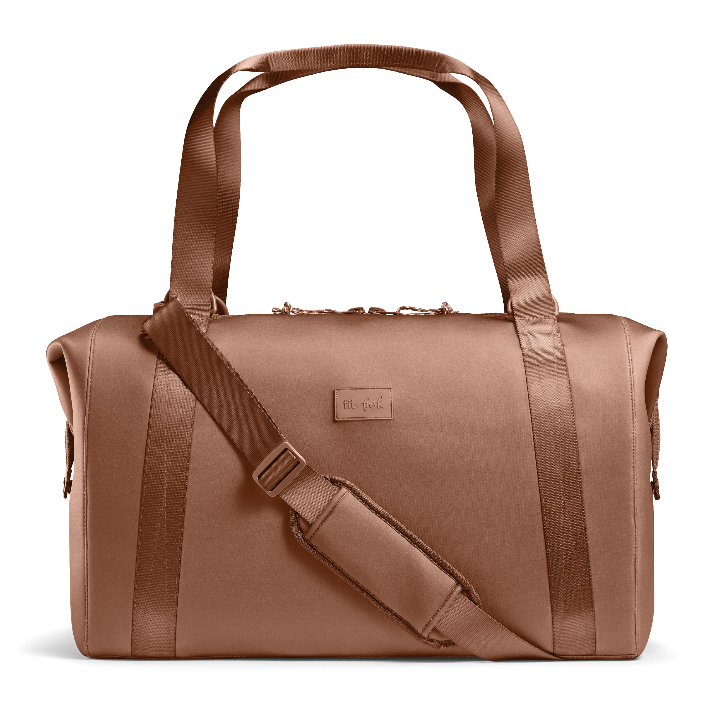 Fit & Fresh Premium Neoprene Weekender Bag, Travel Bag Trolley Sleeve, Carry on Duffel Bags, Copper