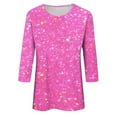 thumbnail image 5 of Enjoytime Womens Casual 3/4 Sleeve Blouses Round Neck Cute Tunic Tops Sequin Print Fall Oversized Blouse Loose Fit Pullover Top, 5 of 5