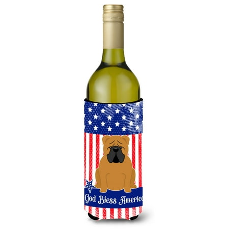 

Carolines Treasures BB3117LITERK Patriotic USA English Bulldog Red Wine Bottle Beverge Insulator Hugger Wine Bottle