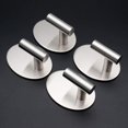 thumbnail image 3 of Paquete de 4 ganchos autoadhesivos para albornoz, 8 kg, ganchos de acero inoxidable para baño y cocina, sin perforación plateada brillar Electrónica, 3 of 5