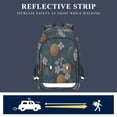 thumbnail image 5 of FORMRS Unisex School Backpack 17" Student Travel Bag with Laptop Compartment, Green Floral Orange, 5 of 7