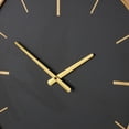 thumbnail image 5 of DecMode 21" Black Wooden Wavy Wall Clock with Gold Hands and Markers, 5 of 9