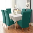 thumbnail image 2 of Large Chair Covers for Dining Room, Geometric Jacquard Slipcover for Large Dining Chair, Soft Stretch Washable Removable Parsons Chair Protector,Set of 6,Jade Green, 2 of 7