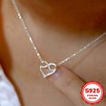 thumbnail image 3 of LINXIQIN A Delicate And Stylish S925 Silver Heart-shaped Zirconia Necklace With Infinite Luck 8-character Collarbone Chain Design, A Sense Of Design For Women's Jewelry Gifts., 3 of 9