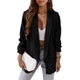 thumbnail image 1 of Blazer PRETTYGARDEN para mujer, casual, manga larga, 2024, color negro XL, 1 of 6