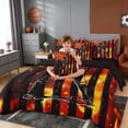 thumbnail image 5 of Erosebridal Fire Baseball USA Flag Twin Bedding Sets, Sport Bedding Comforter Set for Men and Boys, Black Reversible 7-Piece, 5 of 6