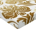 thumbnail image 2 of Ambesonne Damask Fitted Sheet 2 Pcs Set, Ombre Abstract Floral, California King, Caramel and Pale Yellow, 2 of 3