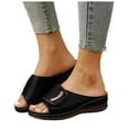thumbnail image 4 of Mostsola Womens Sandals Platform Soft Sole Slippers Open Toe Hollow out Slip on Shoes Comfort Slides, 4 of 8