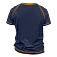 thumbnail image 3 of Men's Raglan T-shirt Retro Short Sleeve Round Neck Letter Printing TopsM, 3 of 3