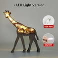 thumbnail image 2 of 3D Wooden Animals Carving LED Night Light, Wood Carved Lamp Modern Festival Decoration Home Decor Desktop Desk (Giraffe), 2 of 5