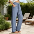 thumbnail image 4 of Inleife Womens Lightweight Quick Dry Straight Leg Pants Elastic Drawstring Waist Casual Outdoor Pants, 4 of 6