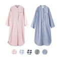 thumbnail image 1 of Camisón de estilo indio de manga larga de hilo de doble capa, pijama de algodón de primavera y verano para mujer, vestido largo con cuello alto, ropa para el hogar, 1 of 5