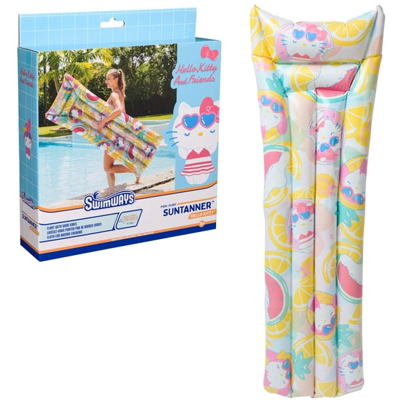 Bronceador solar Pool Float Swimways Hello Kitty para adolescentes mayores de 14 años