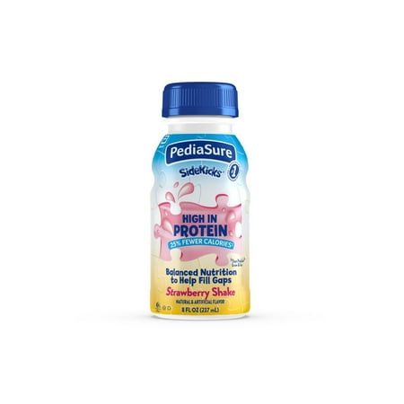 PediaSure SideKicks, Kids Protein Shake, Strawberry, 8-fl-oz Bottle, Pack of 6