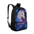 thumbnail image 2 of Pzuqiu Galaxy Rose Horse School Backpack for Teens Girls Stellar Galaxy Kids Travel Backpack Large Capacity Schoolbag 17 Inch Laptop Bag Book Bag Hiking Camping Shoulder Back Pack, 2 of 6