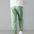 thumbnail image 3 of CYRBOKO Boys Jogger Pants, Breathable Summer Cotton Elastic Waist Athletic Pants Mint Green Size 4-5 T, 3 of 6