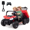 thumbnail image 1 of Costway 24V 2-Seater Ride on Dump Truck,4WD Kids Ride on Car with Electric Dump Bed Red, 1 of 10