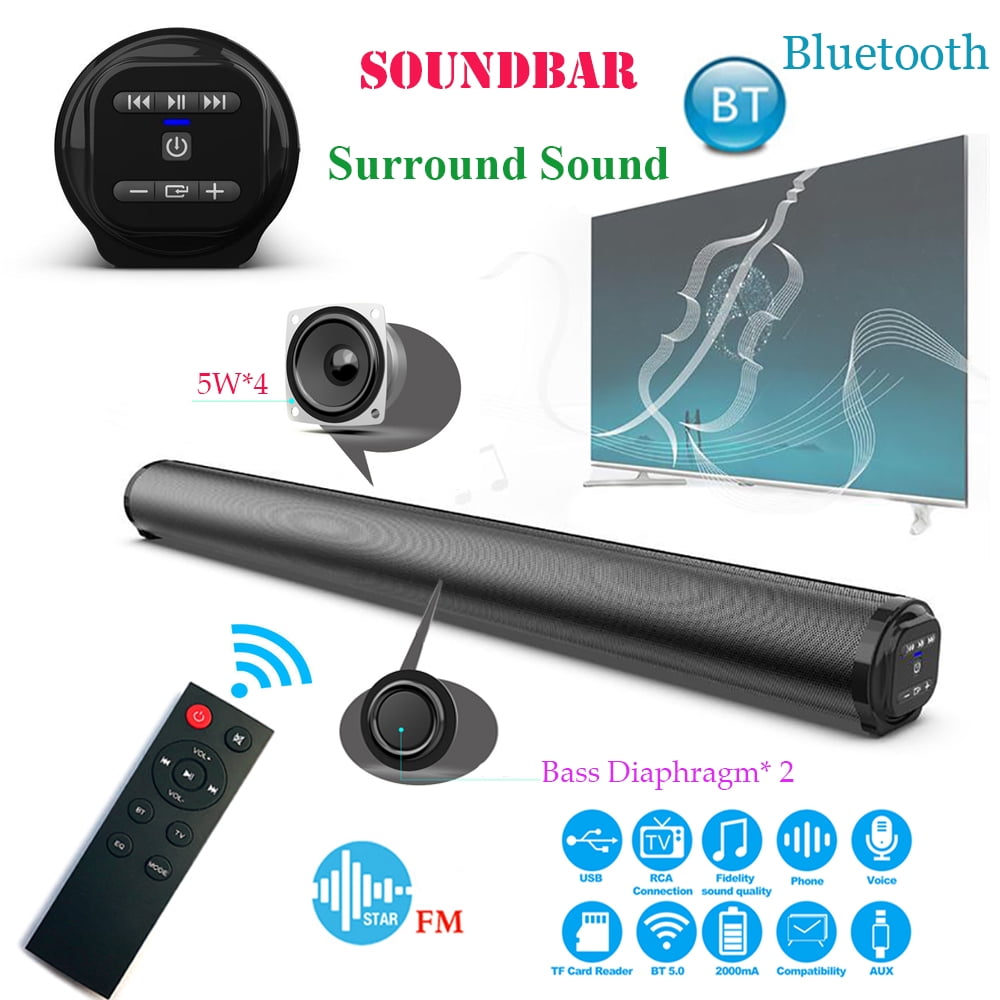 Bluetooth TV Soundbar 360° Surround-Stereo Subwoofer Fernbedienung Lautsprecher 