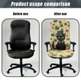 thumbnail image 4 of Xixirimido Shamrock Black Cat St. Patrick's Stretch Office Chair Cover Computer Chair Cover for Armrest Chair Universal Rotating Boss Chair Slipcovers High Back Desk Chair Seat Protector, Large, 4 of 6