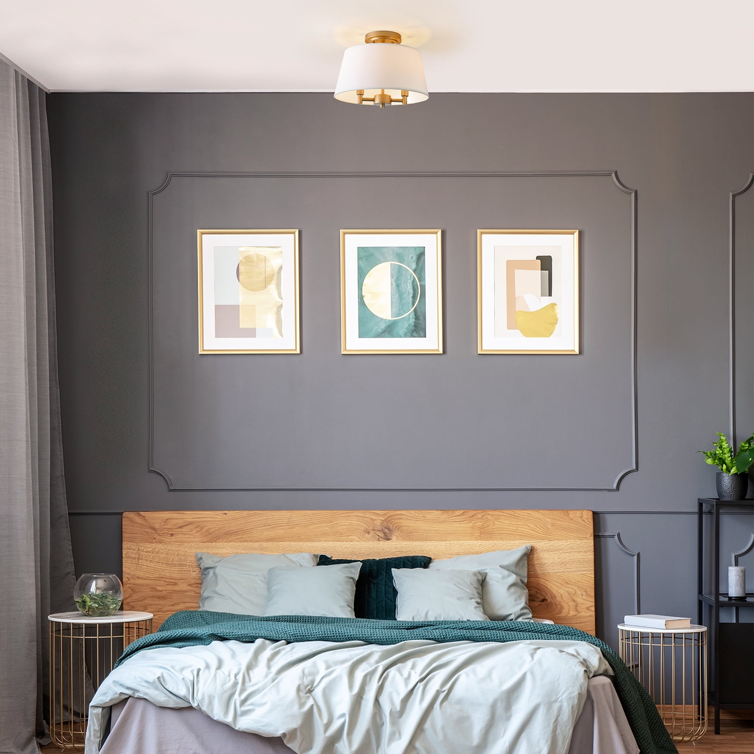 Better Homes & Gardens 2-Light Flush Mount Burnished Brass with Bulb
