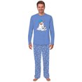 thumbnail image 3 of Snowman Soccer Matching Family Christmas Pajamas With Dog, Blue Soccer Holiday PJs, Plus Sizes, With Pockets, 3 of 7