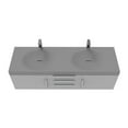thumbnail image 2 of Thames 60" W x 19" D x 17.75" H Wall-Mounted Double Bathroom Gray Vanity, 2 of 9