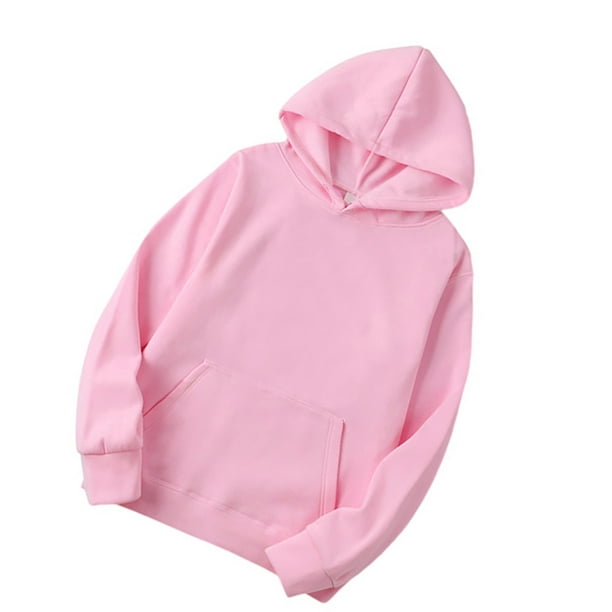 Hoodie Cotton Unisex Hooded Sweatshirt Sweat Absorbing Warming Sweater  Hoodie, Pink, S