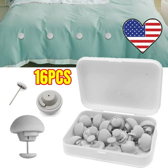 16Pcs Duvet Pin Duvet Clips, Duvet Button Fasteners with Soft Fabric Material Keeps Comforter from Shifting Quilt, Cushions, Curtains