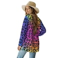 thumbnail image 2 of Garronmavis Womens Cardigan Sweater with Pockets Lightweight Long Sleeve Cardigan Soft Drape Open Front Fall Dusters Plus Size Cover Up Jacket Purple Leopard, 2 of 6