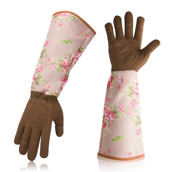 1 Pair Long Thorn Proof Gardening Gloves Breathable Leather Working Mitten with Forearm Protection Garden Gloves Protection Elbow for Women Men