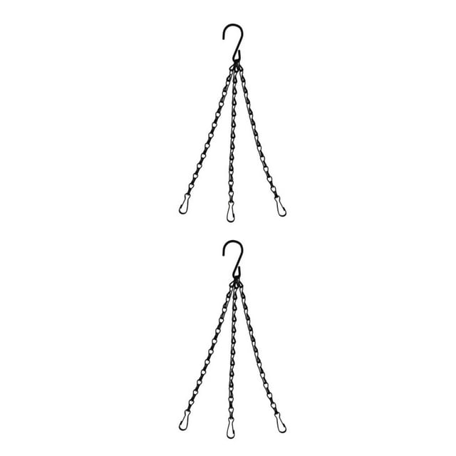 Youkk Metal Wide Application Rattan Hanging Chain Set For Hanging Baskets Adjustable Length Durable Metal Hanging Basket black Chain 50cm 2PCS