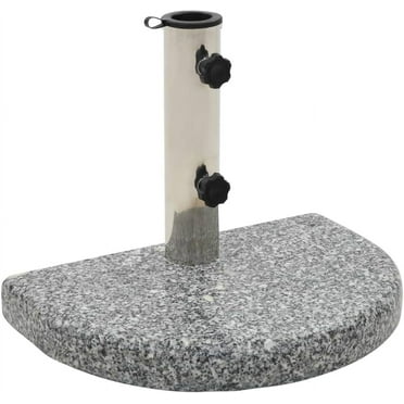 Half Round Umbrella Base | Outdoor Umbrella Stand | Parasol Base for Outside Patio, Lawn, Garden | Gray Granite 15.7" x 11" x 1.6"