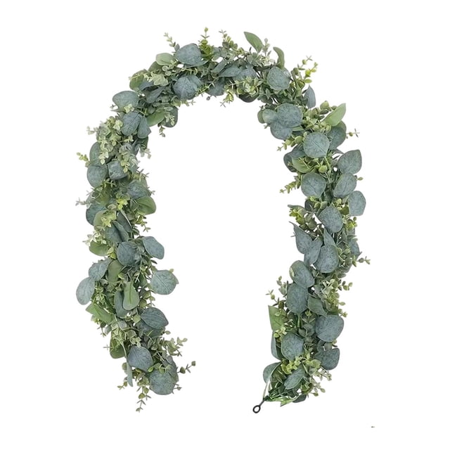 Hojas de eucalipto artificiales 180 cm Macarena guirnalda colgante falsa enredadera verde