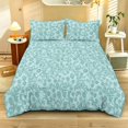 thumbnail image 2 of ZIATUBLES 3 Pcs King Size Polyester Duvet Cover Set, Teal Scroll Floral Print, Soft Washable Bedding with Zipper Closure, All-Season Bedroom Bed Linens,1 Duvet Cover and 2 Pillowcases, 2 of 8
